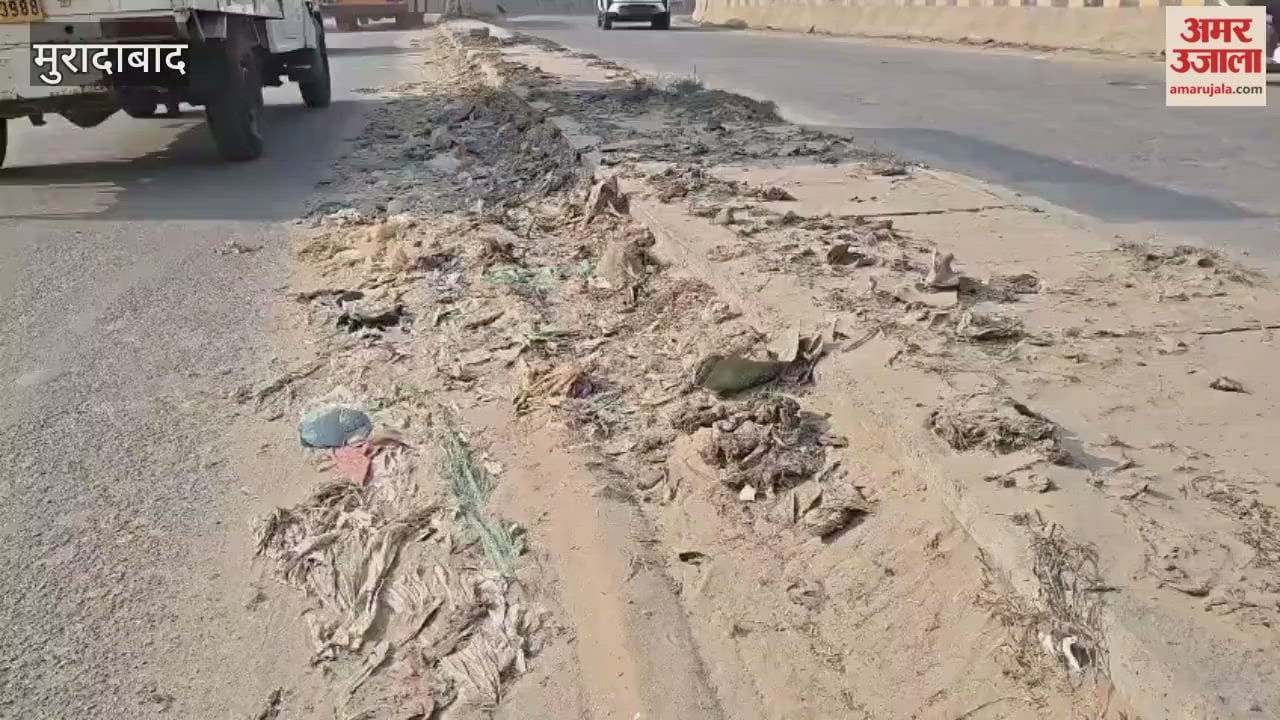 bridge railing is broken, and the dust accumulated on the road is causing accidents
