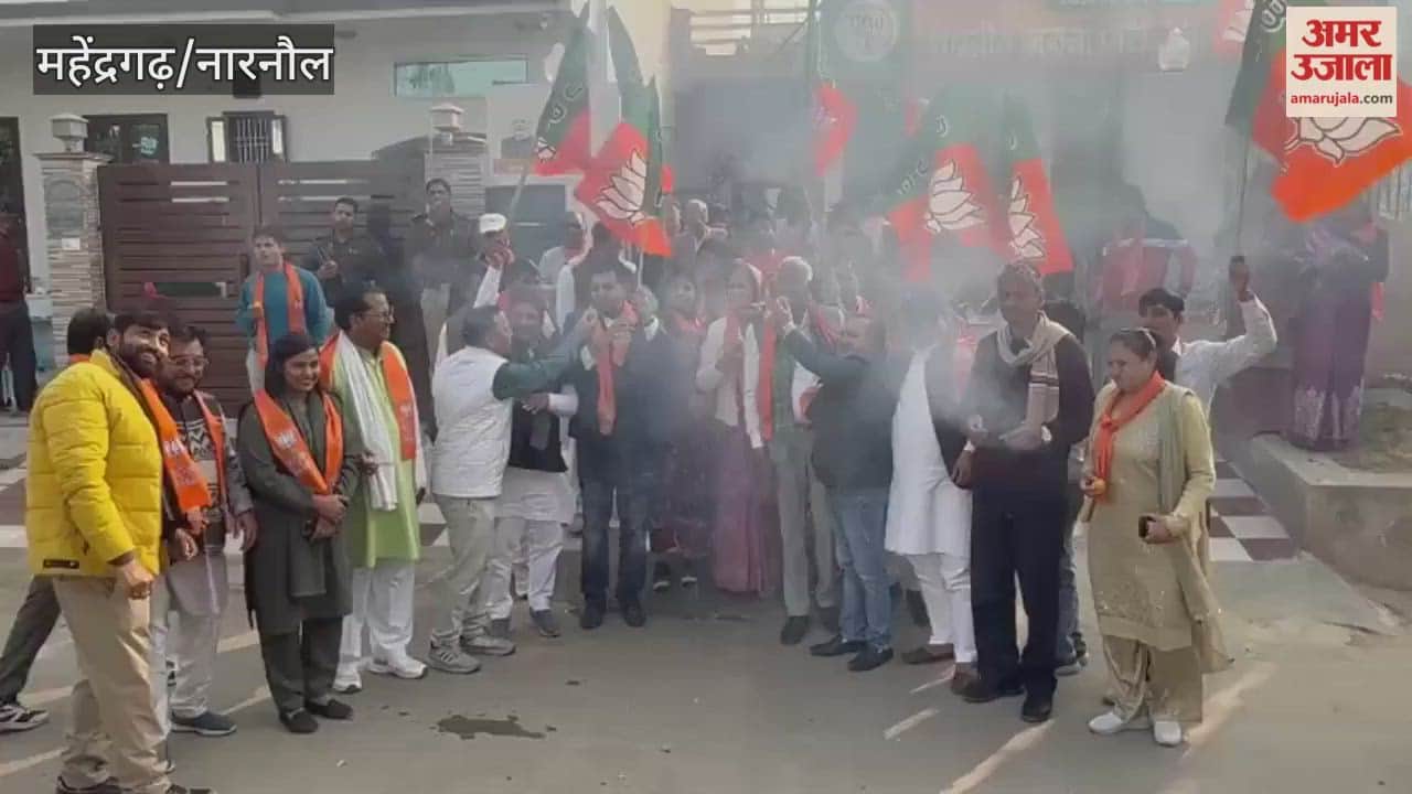 Celebration at BJP district office on Nitin Nabin becoming the national president