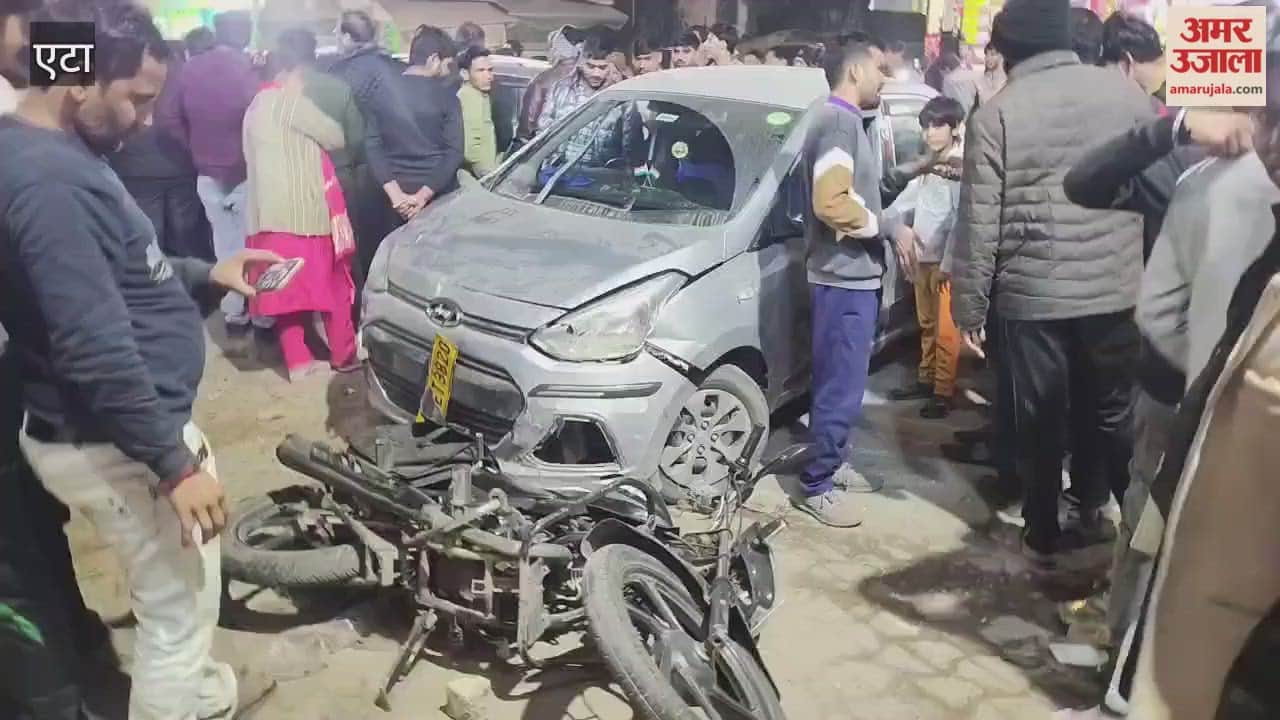 speeding car collided with several vehicles in etah