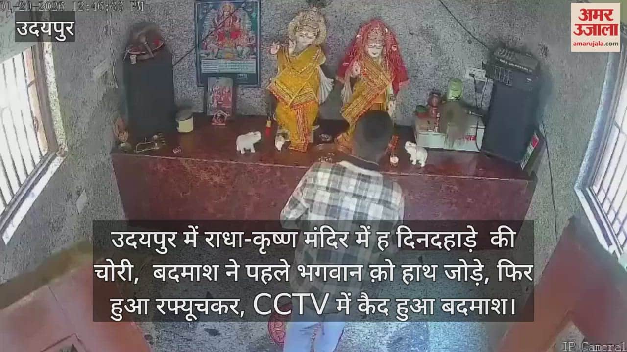 Udaipur News: Thief offers prayers, steals donation box and escapes from Radha-Krishna temple in daylight