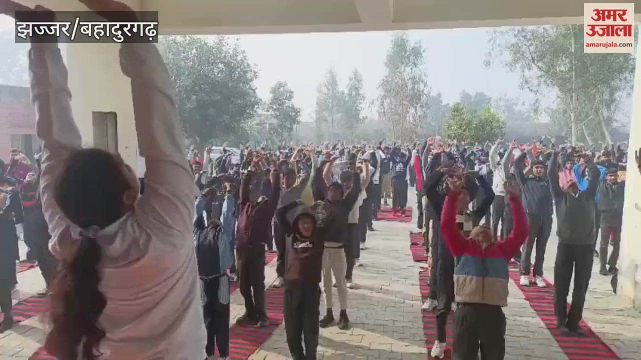 Students practiced yoga