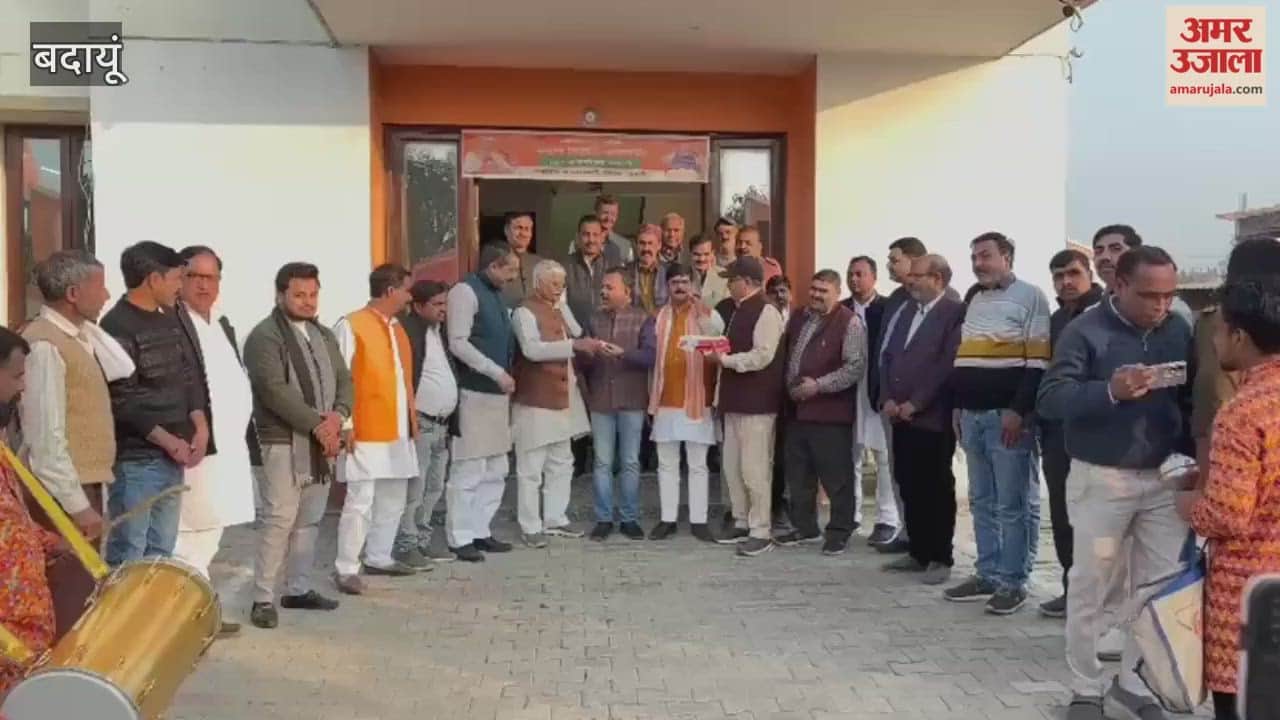 Celebrations at the Budaun BJP office after Nitin Naveen became the national president