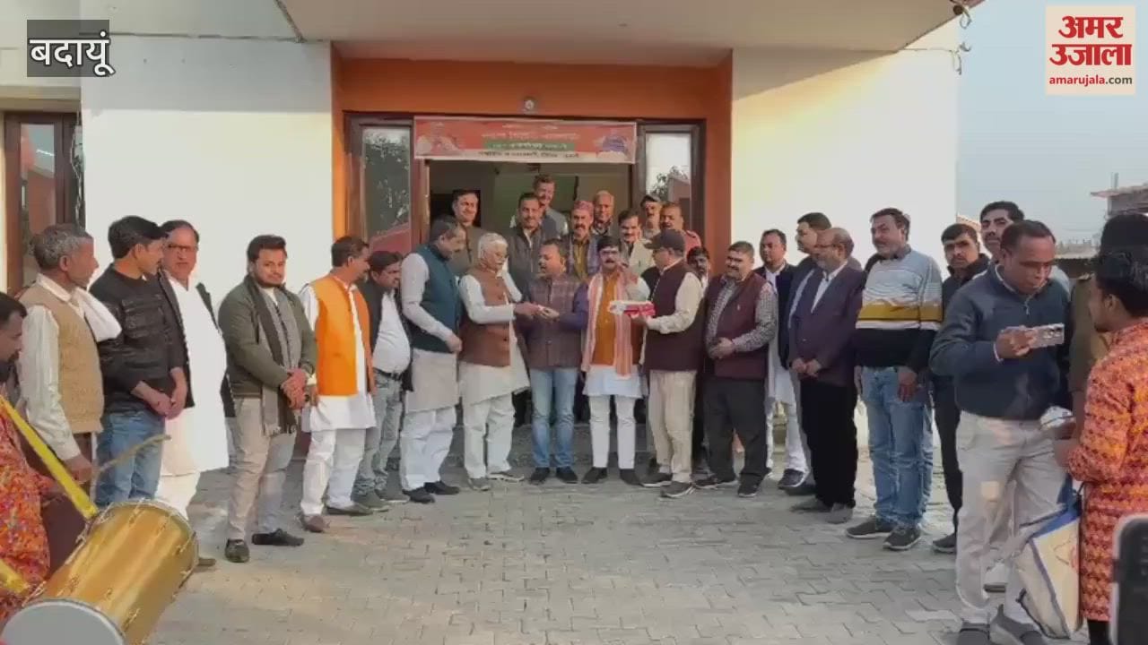 Celebrations at the Budaun BJP office after Nitin Naveen became the national president