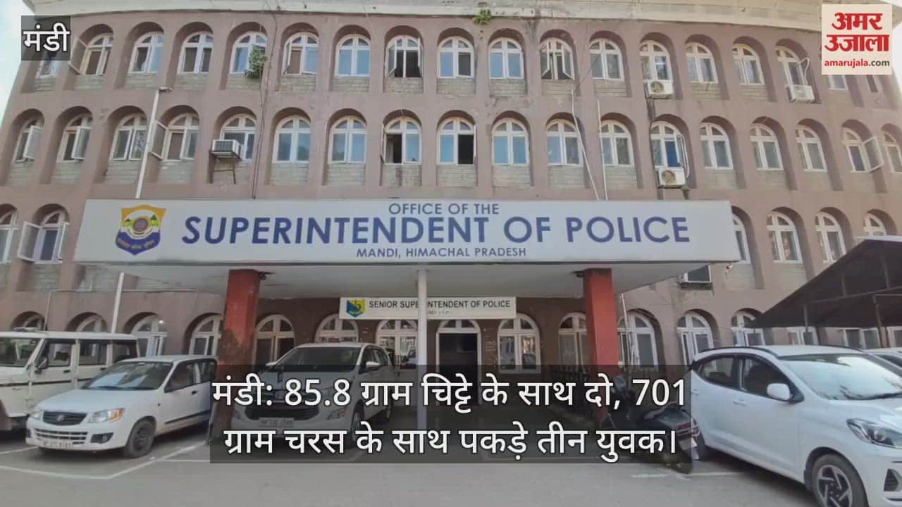 wo youths arrested with 85.8 grams of heroin, and three others caught with 701 grams of charas (hashish).