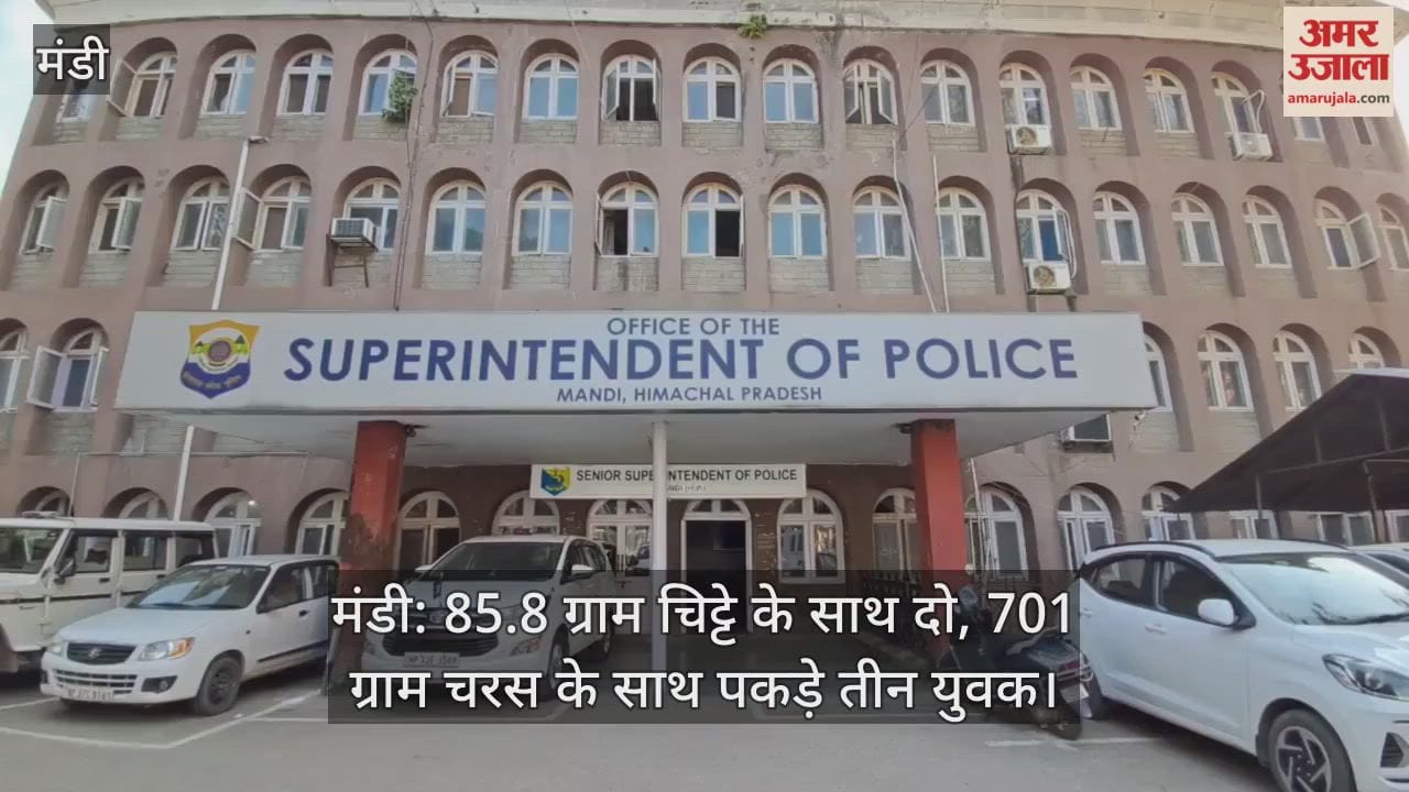 wo youths arrested with 85.8 grams of heroin, and three others caught with 701 grams of charas (hashish).