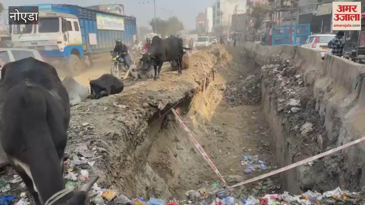 iron rods left exposed in drain under construction in Kuleshra Greater Noida
