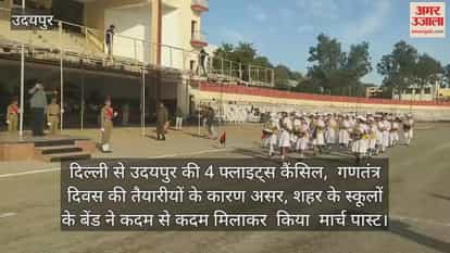 What caused cancellation of four flights from Delhi to Udaipur Rajasthan