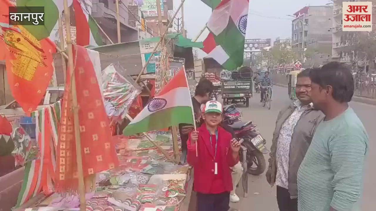 Shops decked out with tricolor flags, stickers, and T-shirts for Republic Day