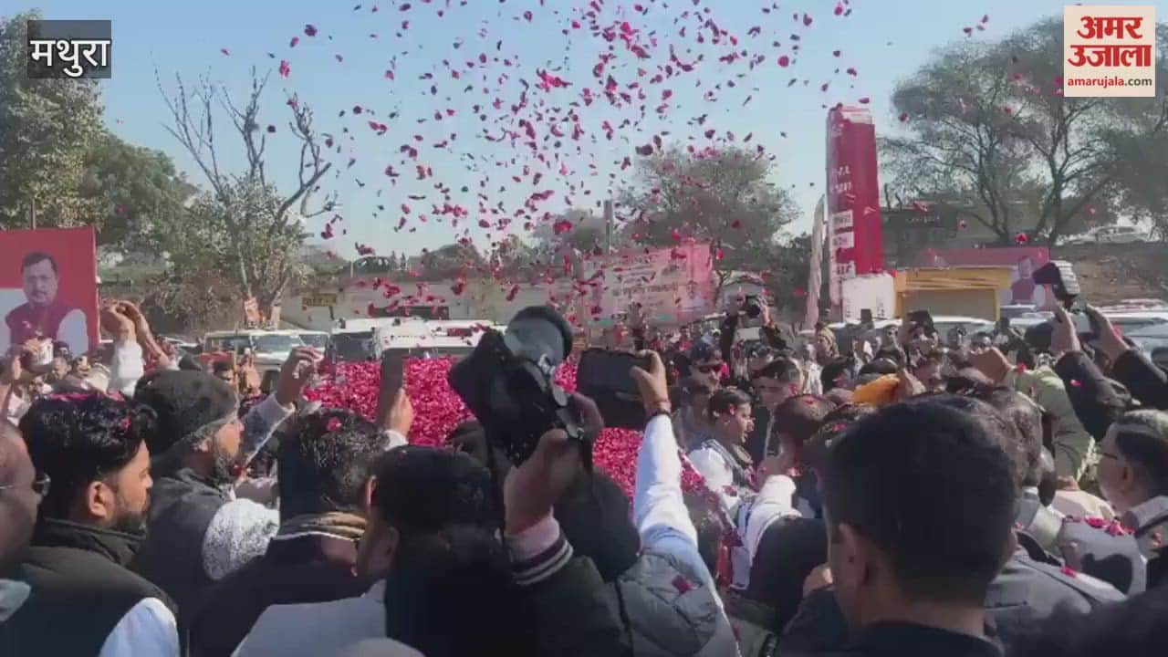 BJPs newly elected national president Nitin Naveen visit in Mathura