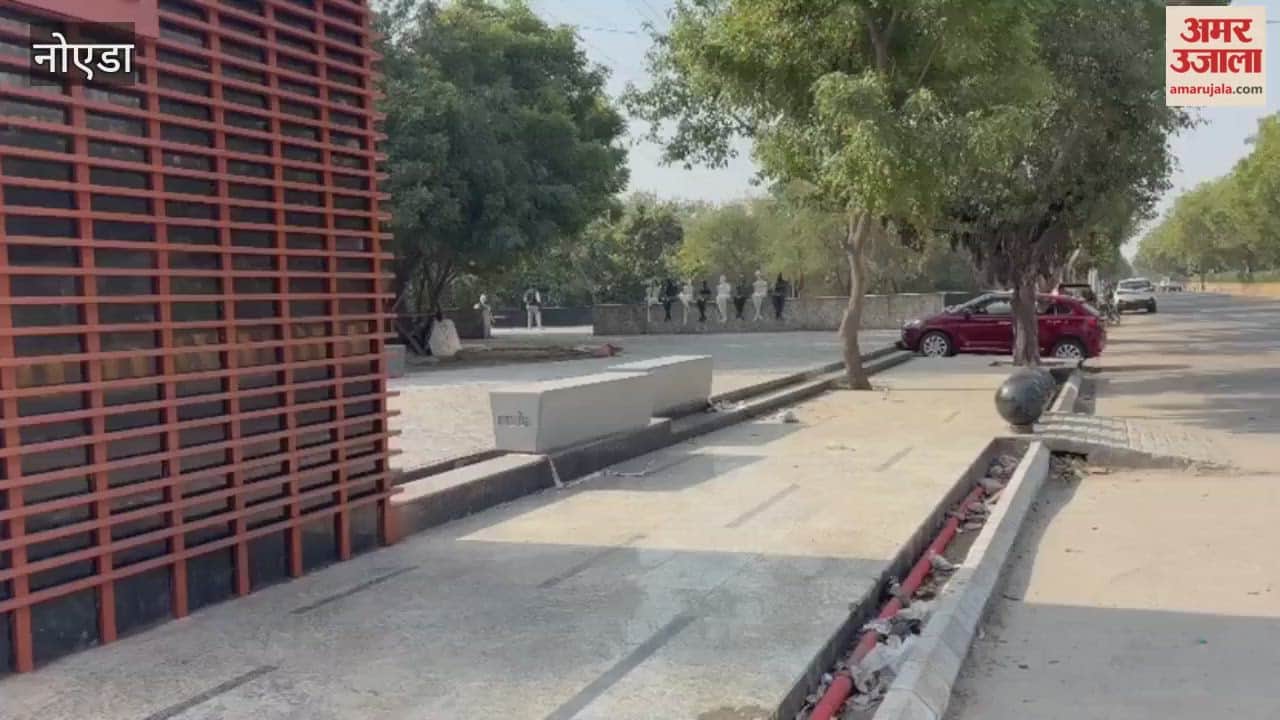 Sitting area built in barren land behind the post in Noida Sector-98