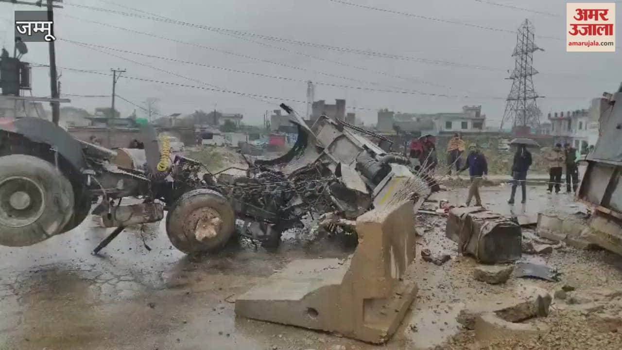 road accident at Sidco Chowk in Samba, two people seriously injured