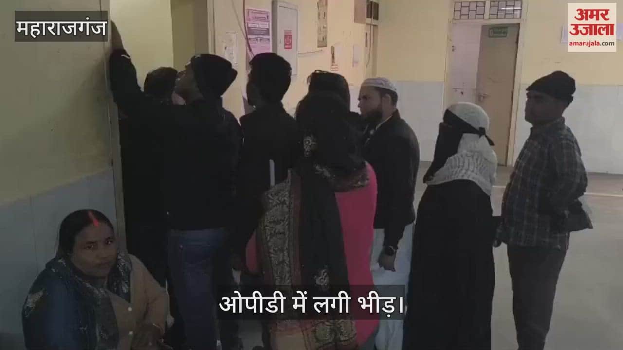 Crowd of patients in the district hospital