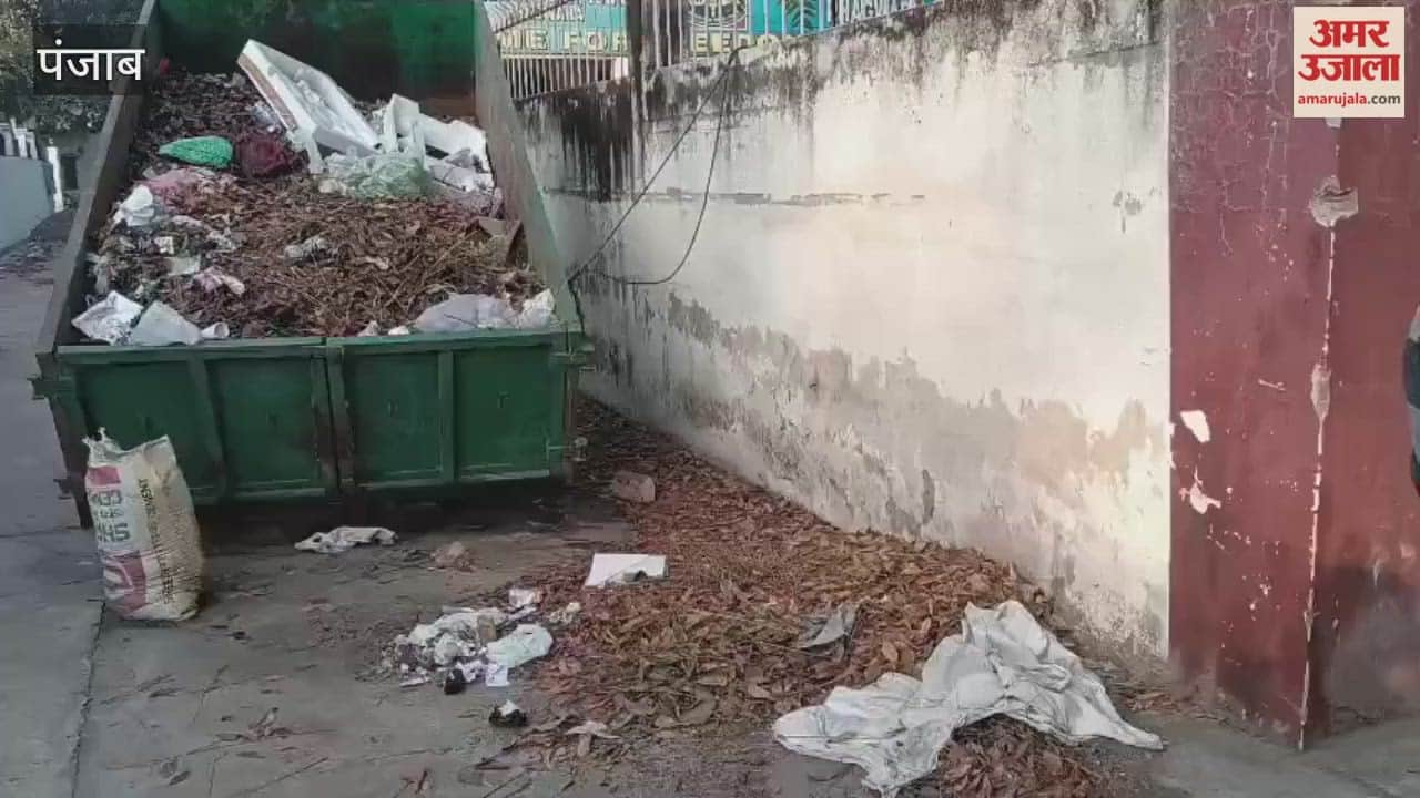 A trolley filled with garbage standing in the premises of Phagwara Municipal Corporation.