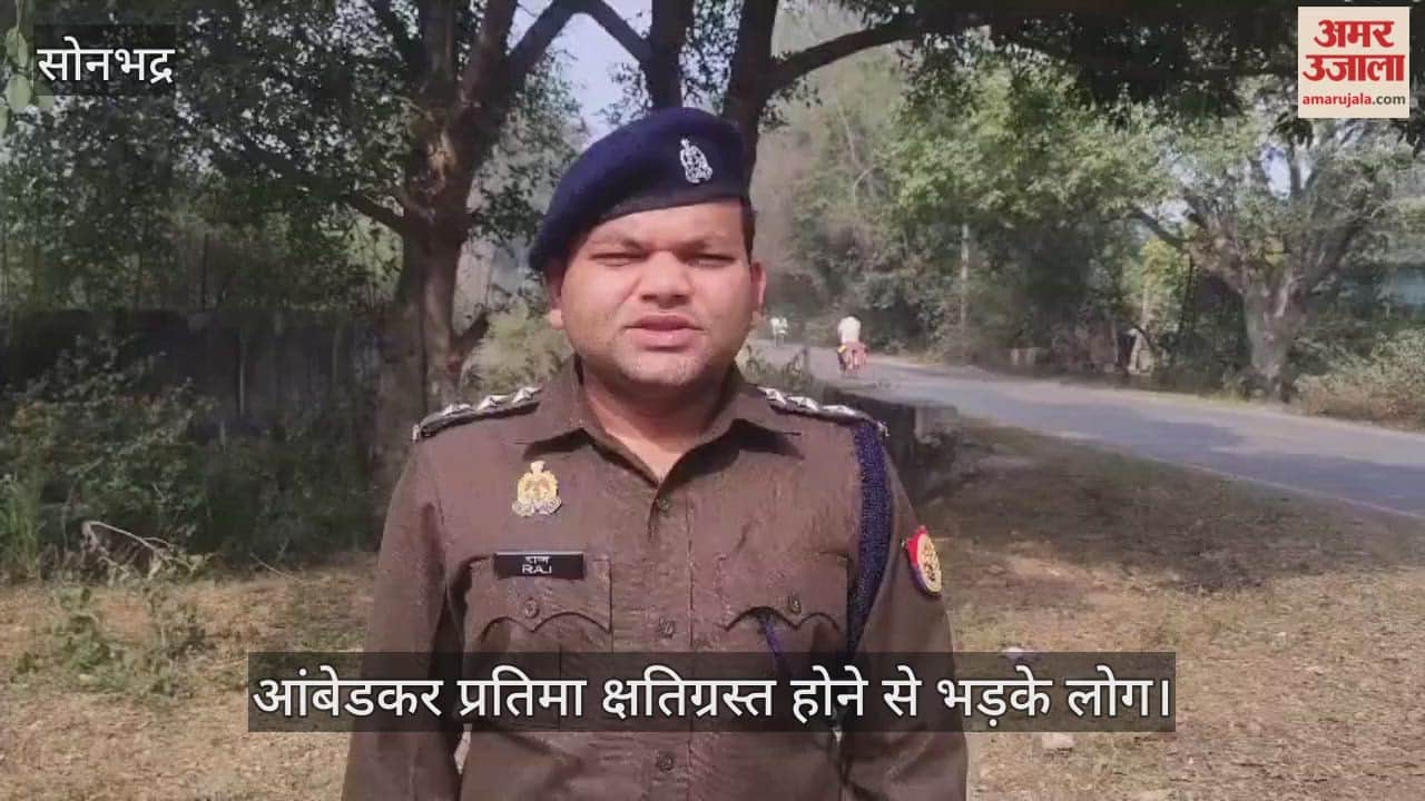 People outraged after Dr. Ambedkar statue vandalized police brought situation under control in sonbhadra