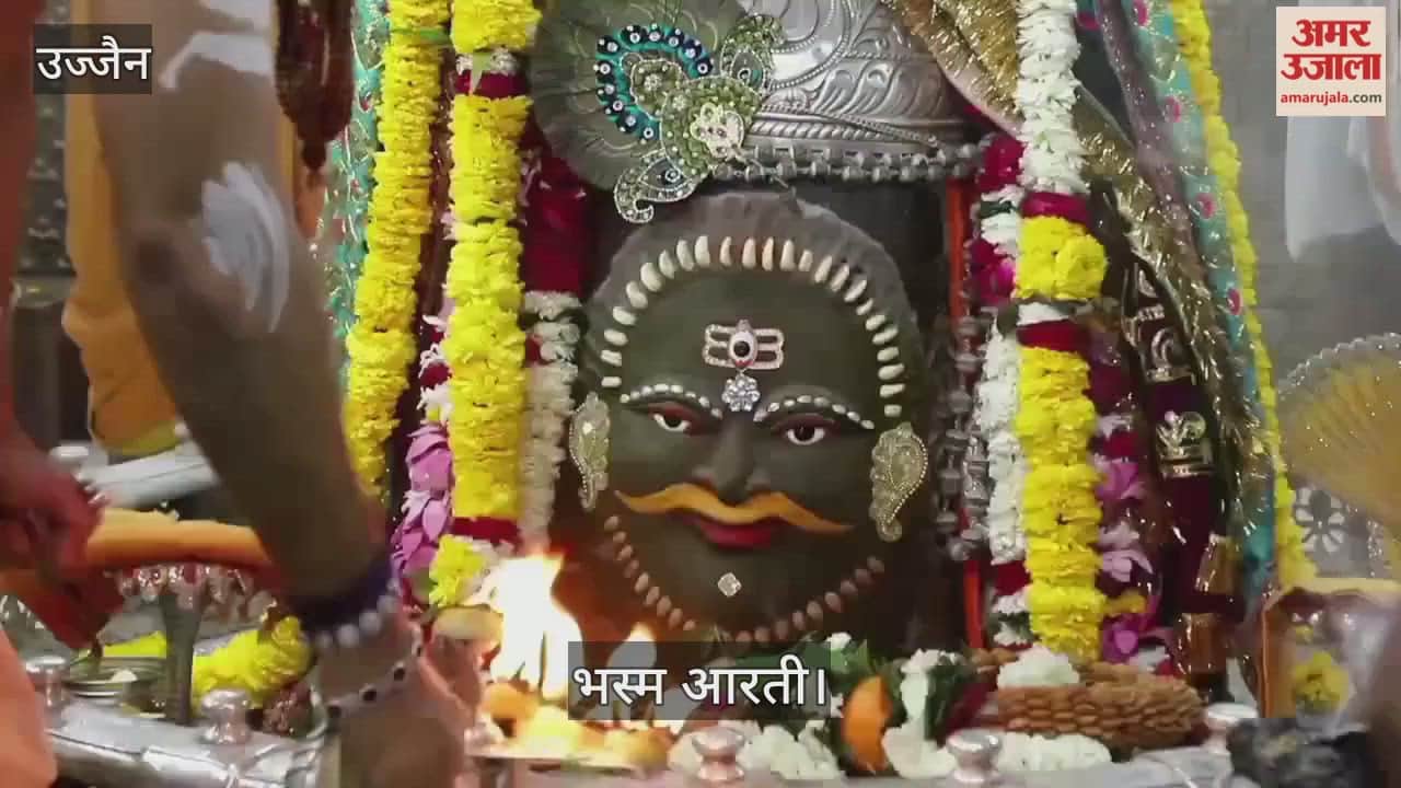 Ujjain News: Mahakal adorns Trinetra form with peacock-feather crown, crowd throngs Bhasma Aarti