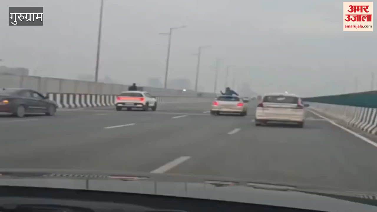 Young men made videos with the sunroofs open in two cars on the Dwarka Expressway