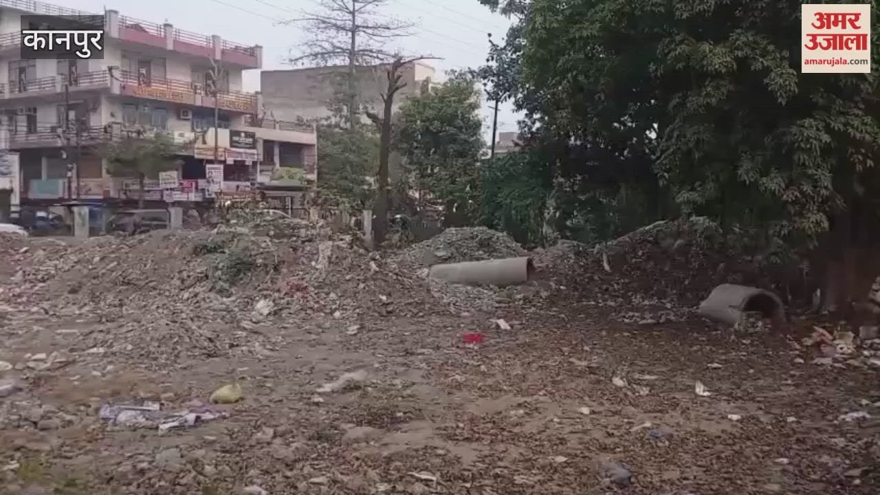 Kanpur: A pile of garbage in the green belt near the Namak Factory intersection