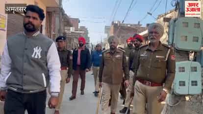 Police conducted a cordon and search operation in Guru ki Wadali.