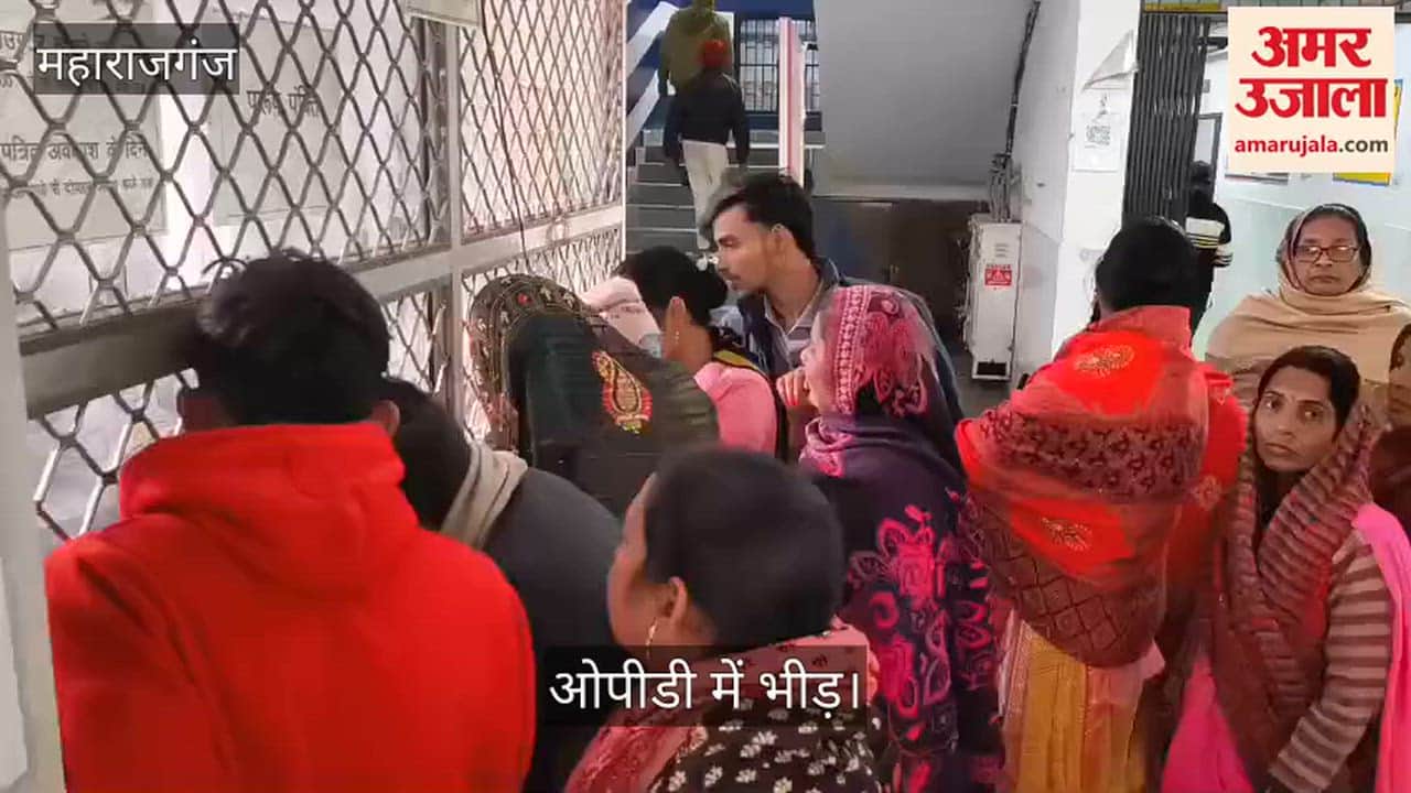 Crowd of patients in the district hospital