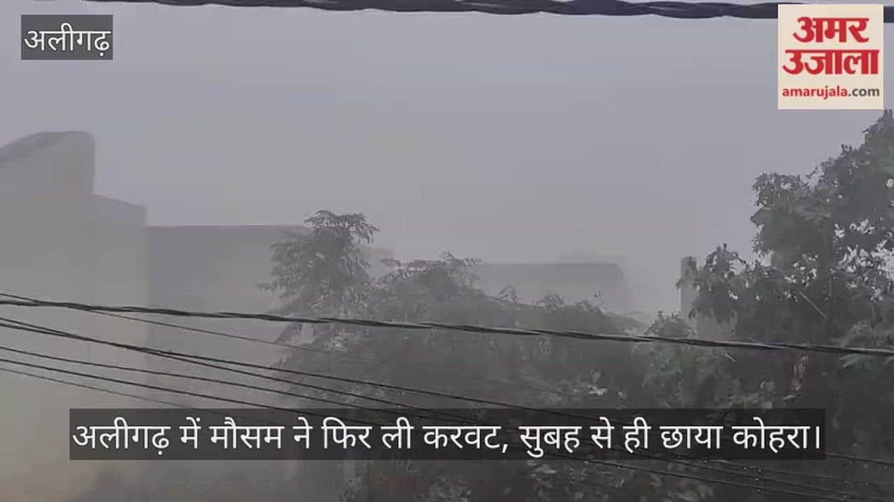 अलीगढ़ में मौसम ने फिर ली करवट, सुबह से ही छाया कोहरा