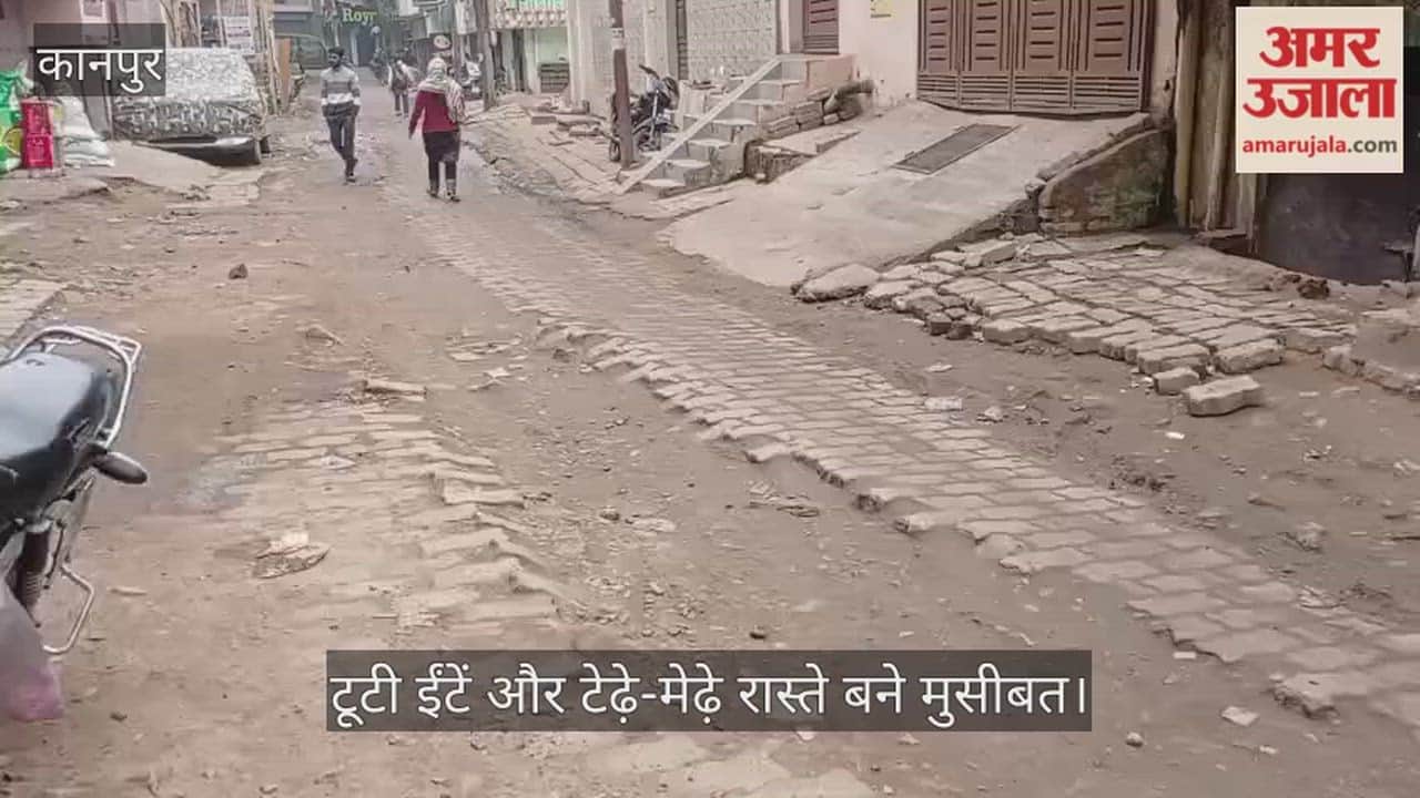 कानपुर: अशोक नगर में उखड़ गई इंटरलॉकिंग की ईंटें, ऊबड़-खाबड़ सड़क पर चलना हुआ दूभर
