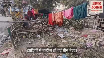 कानपुर: पनकी रोड चौकी स्थित ग्रीन बेल्ट में लगा गंदगी का अंबार
