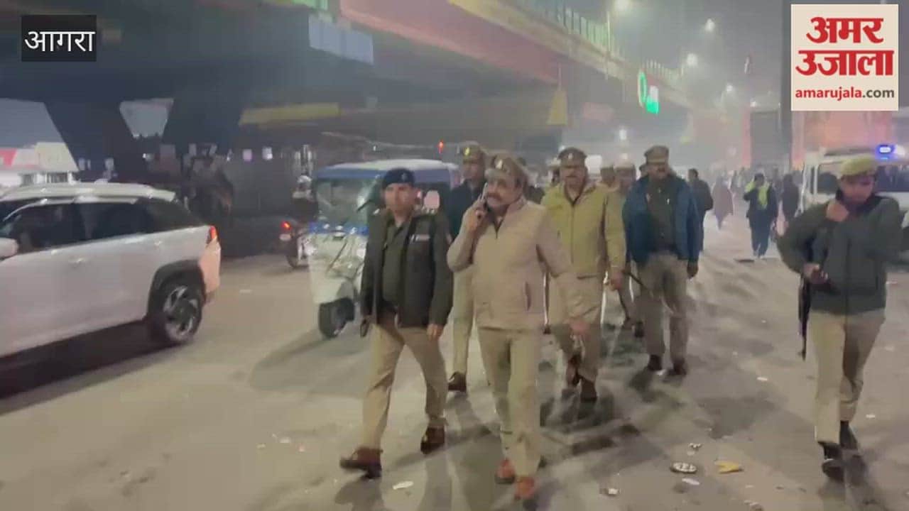 Police conduct flag march in agra after Raj Chauhan murder