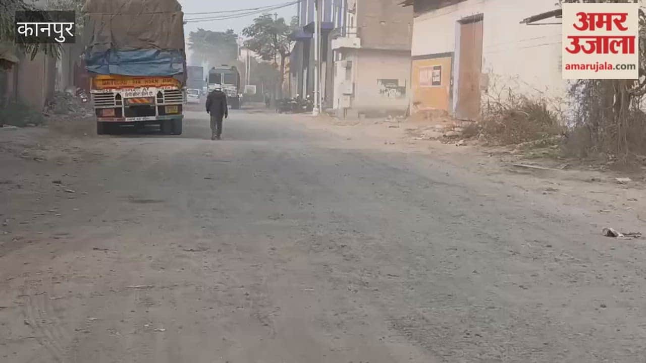 road leading to the cement warehouse in the Panki Industrial Area is in a dilapidated condition.