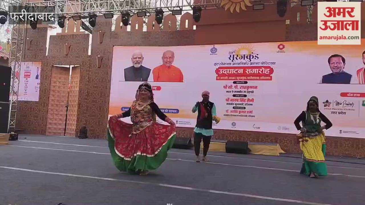 Artists from Uttarakhand performed at the main stage of the Surajkund Mela