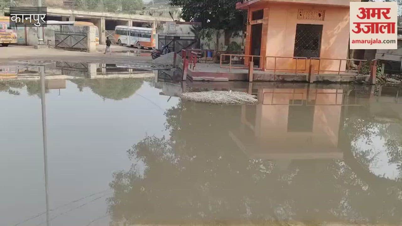 Kanpur: Drain overflows at Chuniganj bus stand