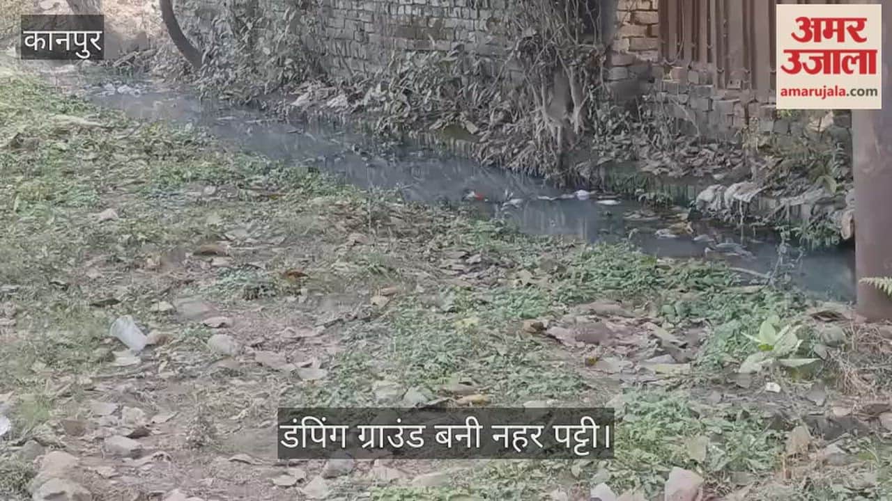 कानपुर: इंडियन ऑयल बाउंड्री के पास कचरा राज; नहर पट्टी पर गंदगी का अंबार, चोक नाले से फैला जलभराव