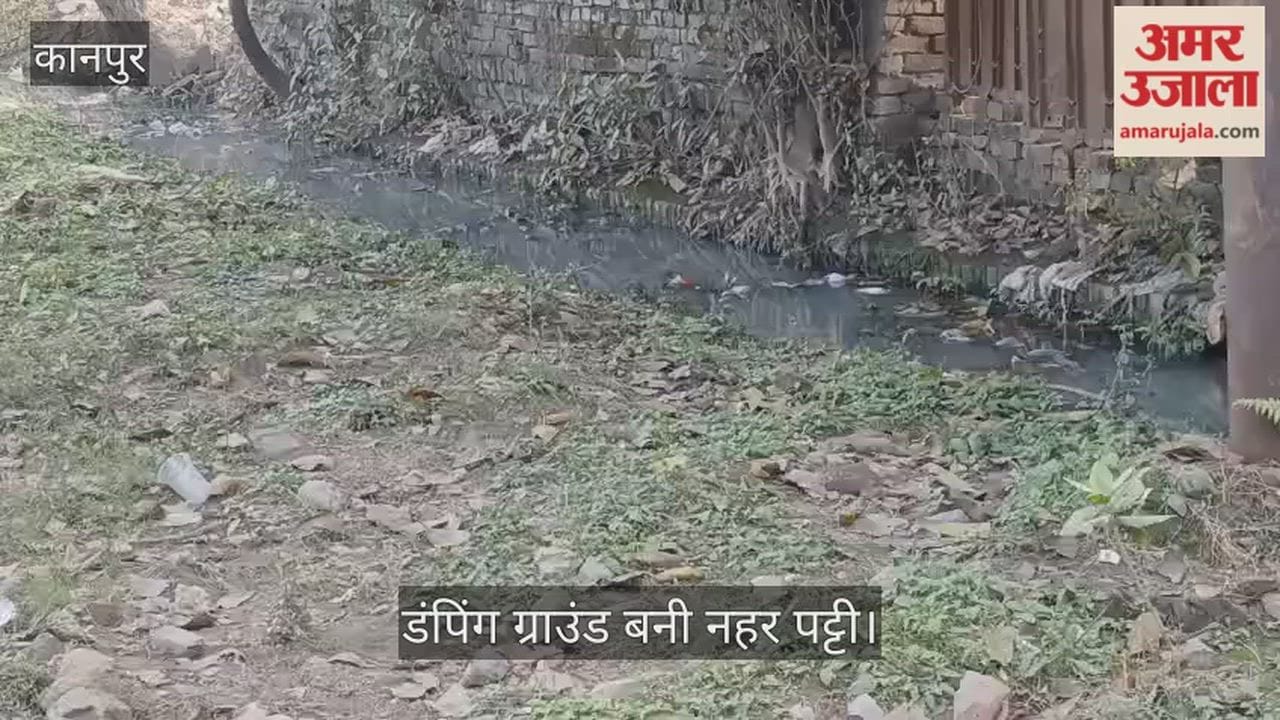 कानपुर: इंडियन ऑयल बाउंड्री के पास कचरा राज; नहर पट्टी पर गंदगी का अंबार, चोक नाले से फैला जलभराव