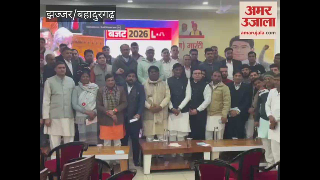 BJP workers collectively watched the budget on a big screen.