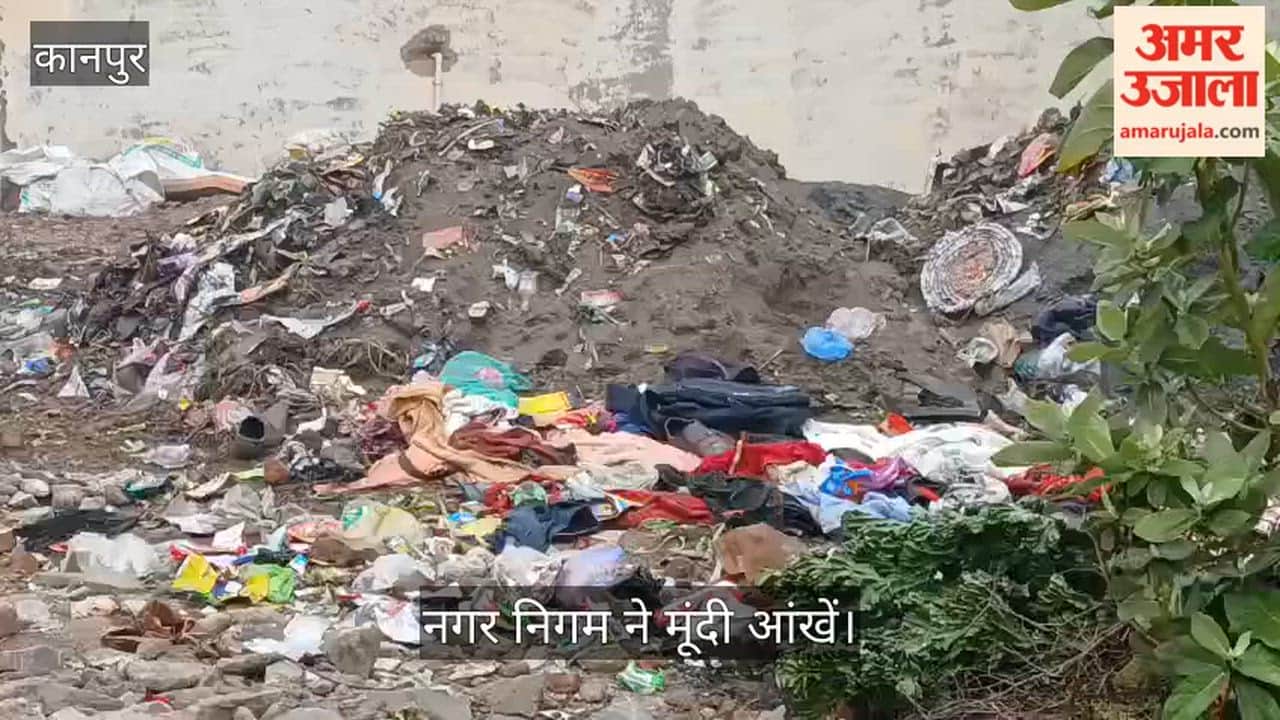 कानपुर के रतनपुर में कूड़े का अंबार, सड़क पर बिखरी गंदगी से राहगीर परेशान
