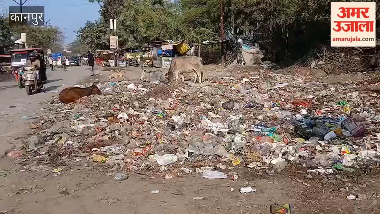 Kanpur: Huge pile of garbage on the road leading to Vidyarthi Nagar