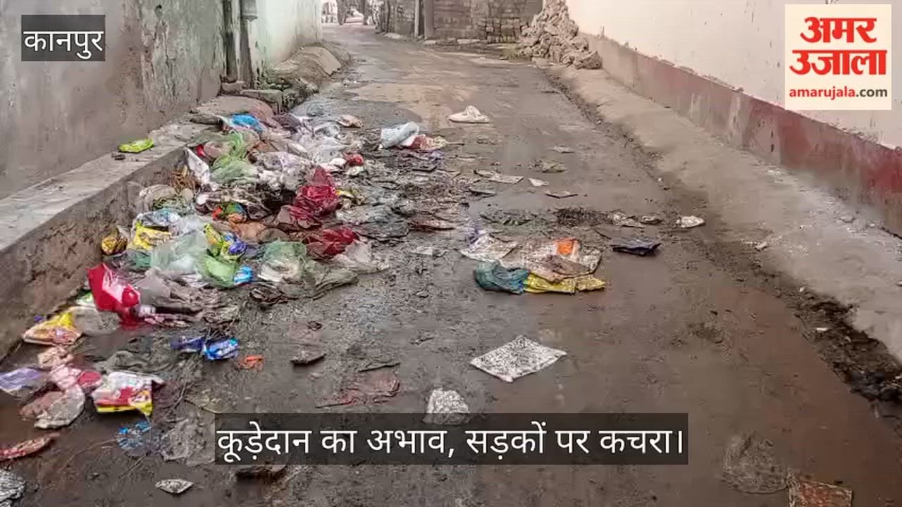 कानपुर: बहलोलपुर की गलियों में कचरा राज, घरों के दरवाजे तक पहुंचा कूड़ा; कूड़ेदान न होने से नारकीय हुई जिंदगी