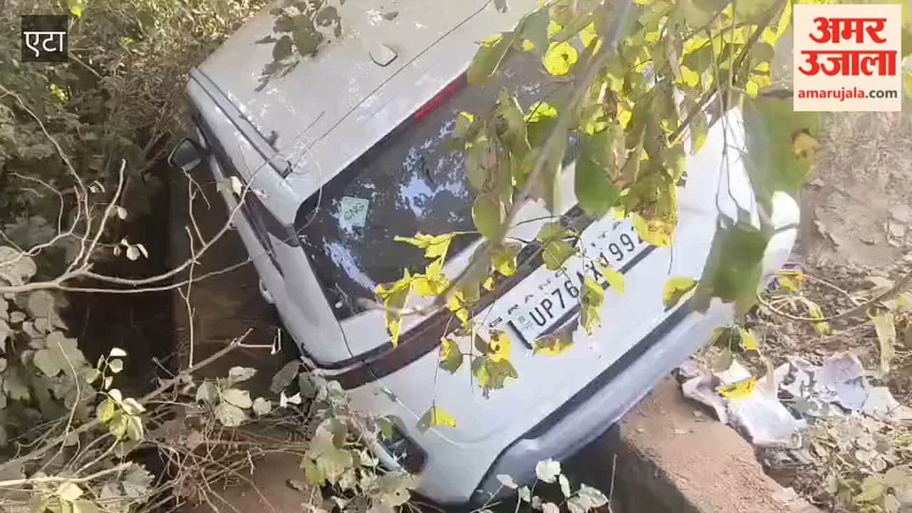 Speeding Car Falls into Drain Near Raja Ka Rampur, Driver Safe