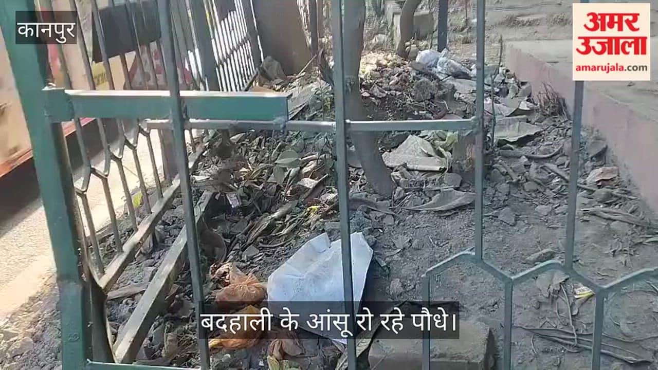 कानपुर: रामादेवी-अहिरवां मार्ग पर हरियाली के बीच पसरा कचरा