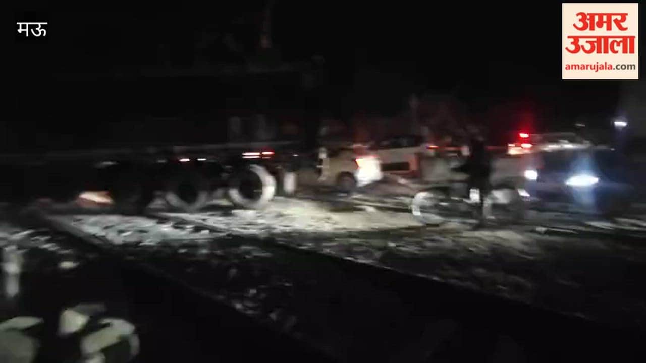 Truck gets stuck on railway tracks due to closed gate rescued before train arrived in mau