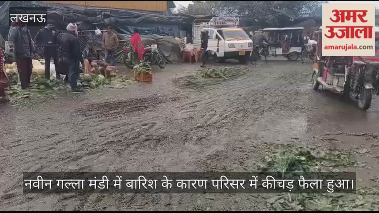 Video: नवीन गल्ला मंडी में बारिश के कारण परिसर में कीचड़ फैला हुआ