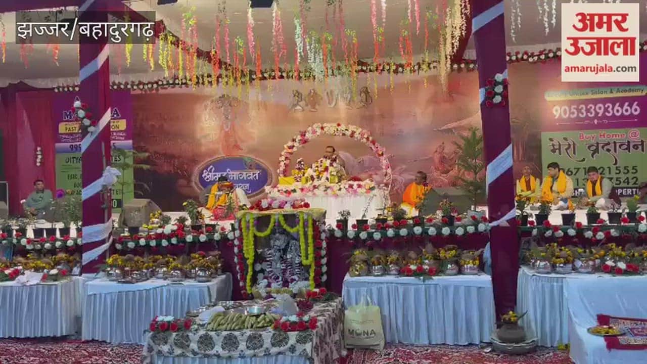 In Bahadurgarh, the story of Vamana Avatar was narrated during the Shrimad Bhagwat Katha.