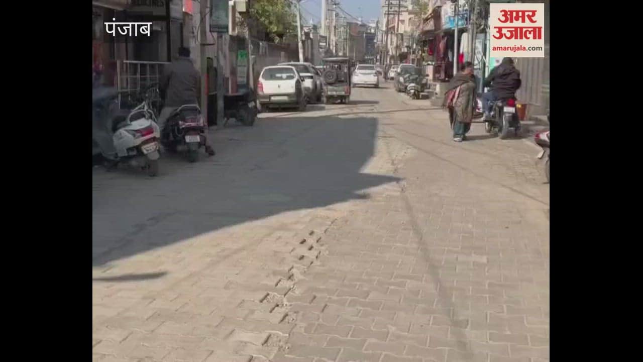 Traffic is being disrupted by vehicles parked along the roadside in Subhash Nagar, Phagwara.