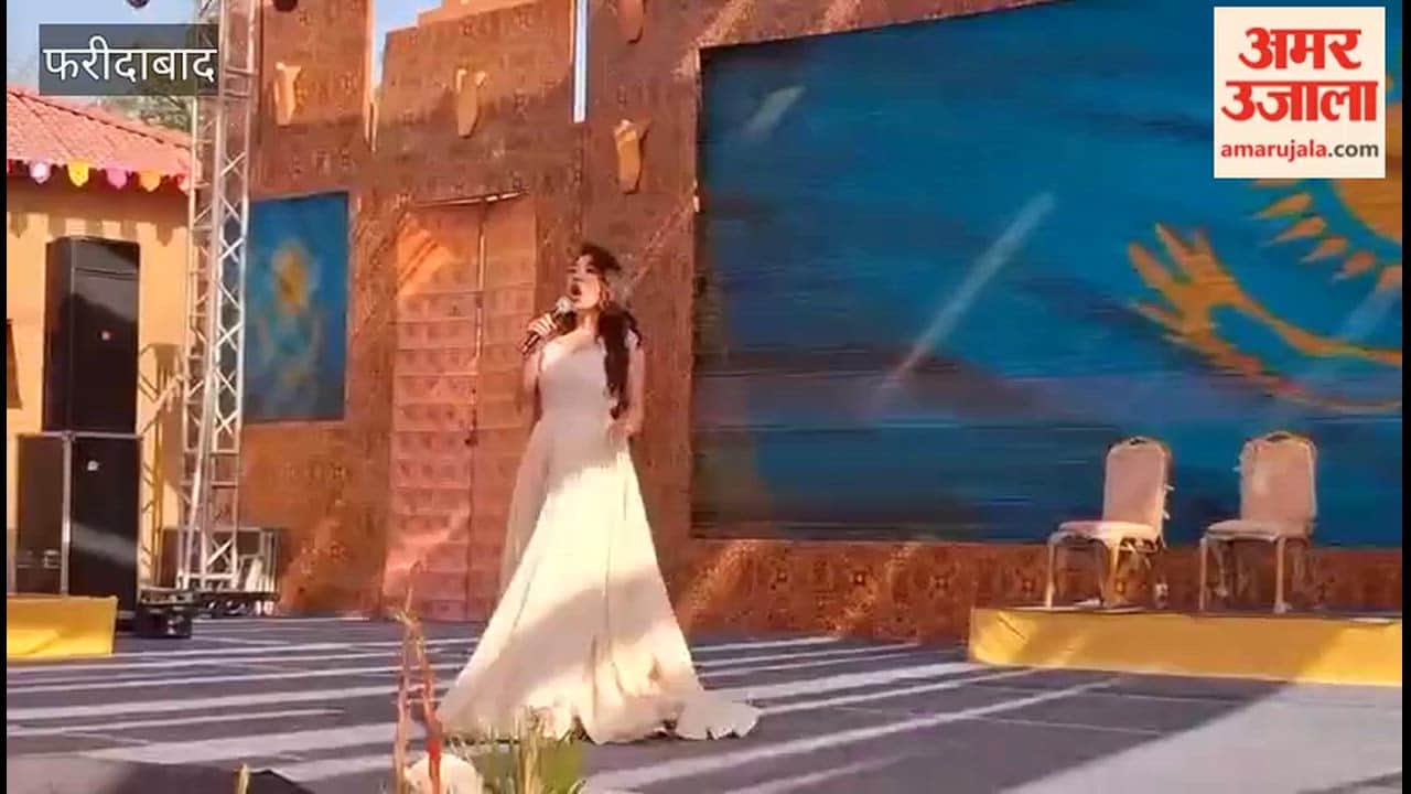 A performer from Kazakhstan gave her performance at the main stage of the Surajkund Mela