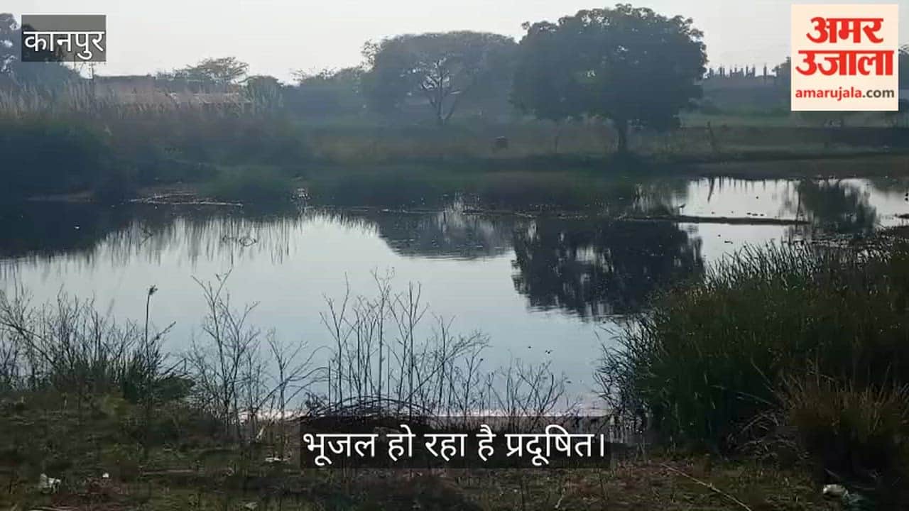 कानपुर: भवानीपुर में फैक्ट्रियों के जहरीले पानी ने लिया तालाब का रूप; ग्रामीणों में गंभीर बीमारियों का खौफ
