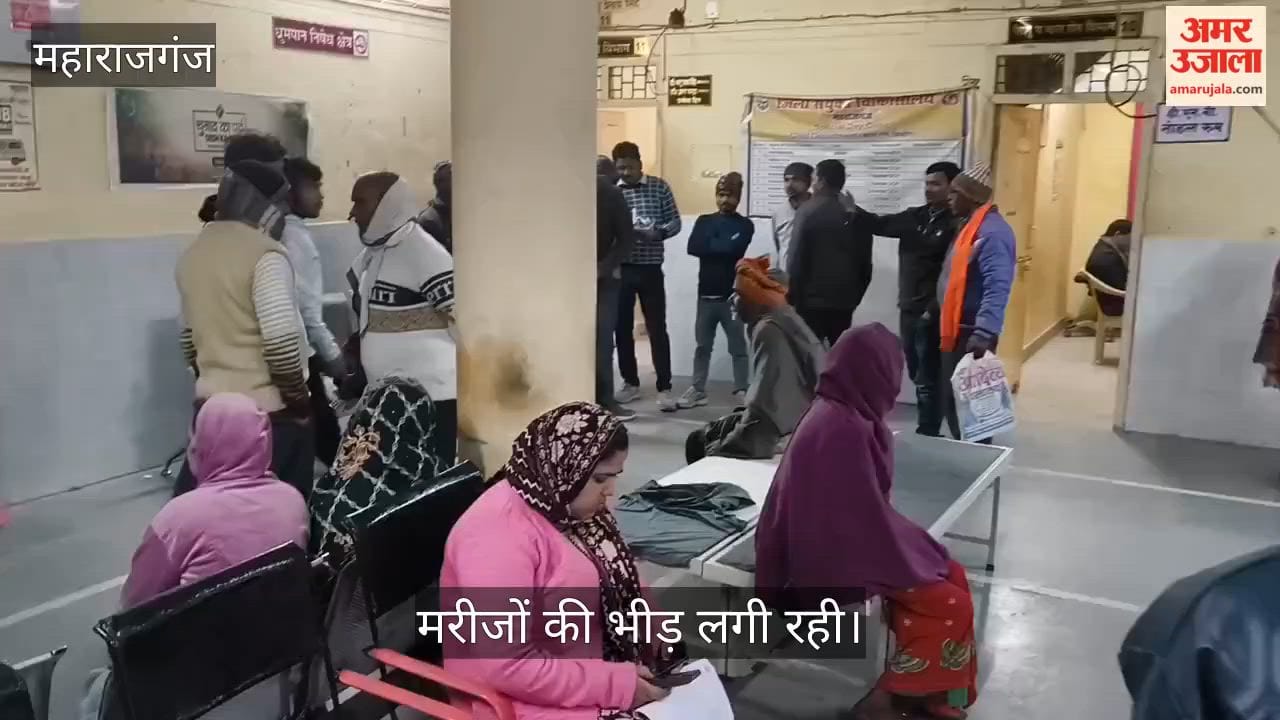 Crowd of patients in the district hospital