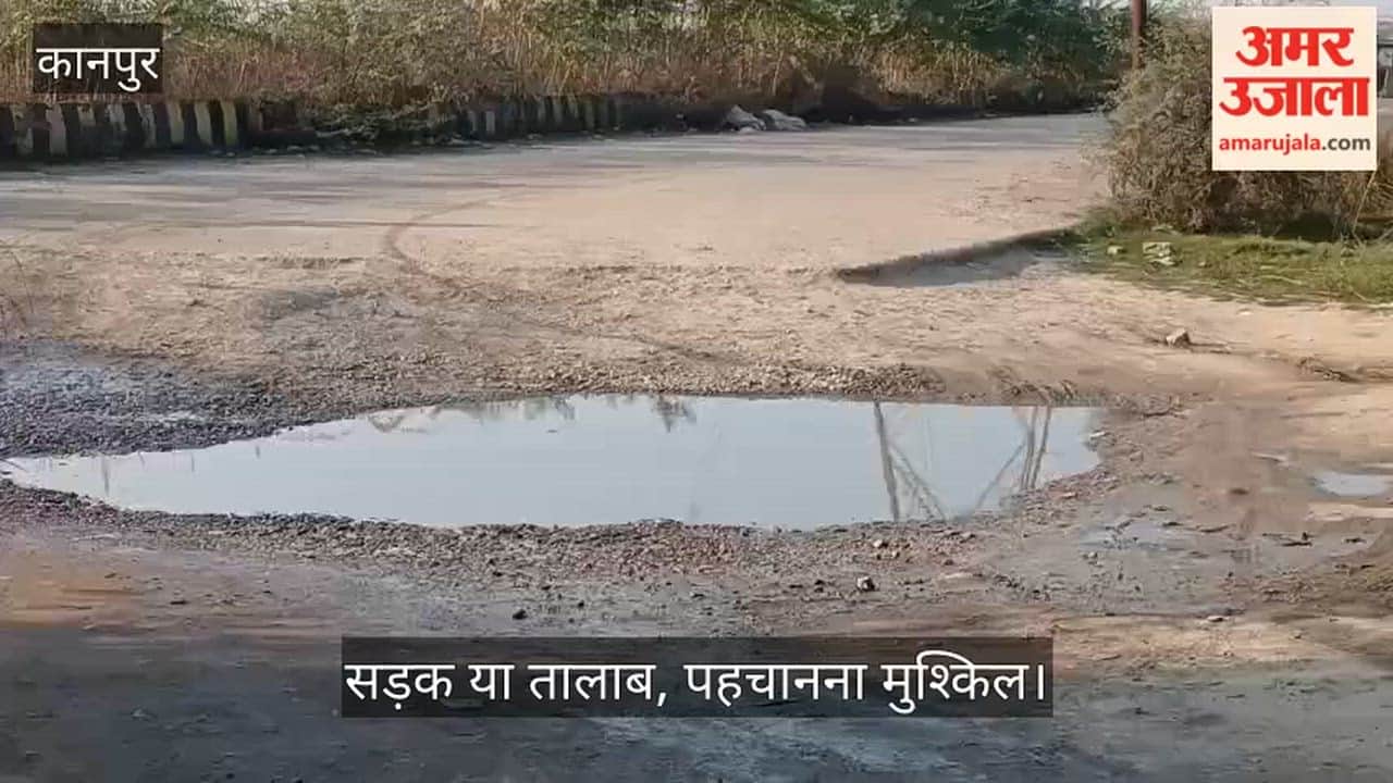 कानपुर: कपिली गांव की सड़क पर गहरे गड्ढे और जलभराव का बोलबाला; जल निकासी न होने से ग्रामीणों का निकलना दूभर