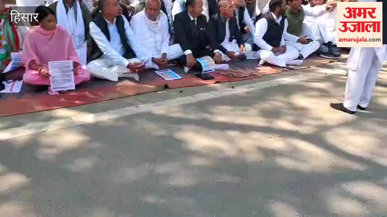 Congress workers staged a protest in Hisar, but the three MLAs and the MP did not show up.