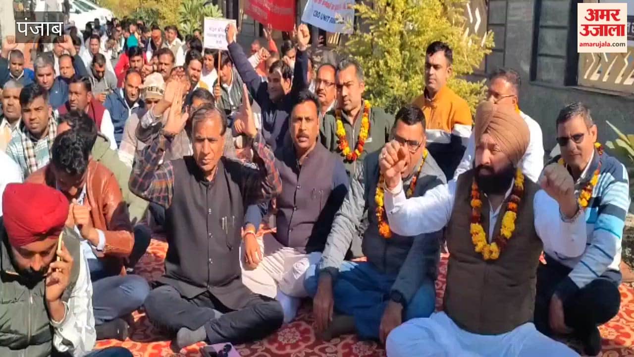 Members of the All Haryana Power Corporation Workers Union sat on a one-day hunger strike outside the UHBVN office in Sector 14, Panchkula.