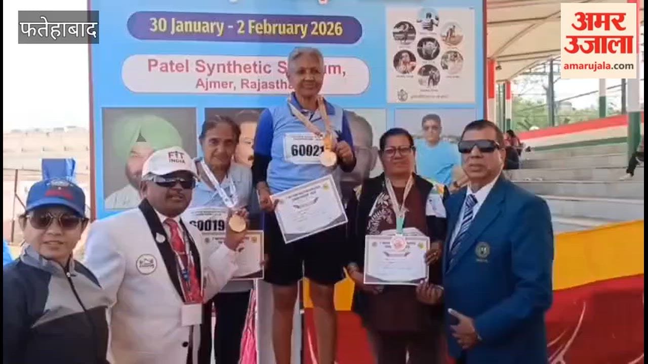 Aazado Devi from Azad Nagar in Tohana, Fatehabad, won a silver medal in the triple jump in Rajasthan