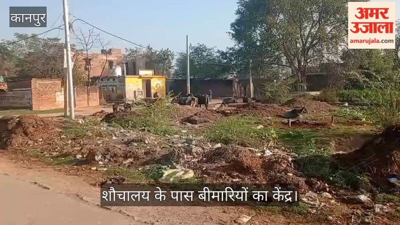 कानपुर: कुरसौली गांव में गंदगी का अंबार, सरकारी शौचालय के पास कूड़े के ढेर दे रहे बीमारियों को न्यौता